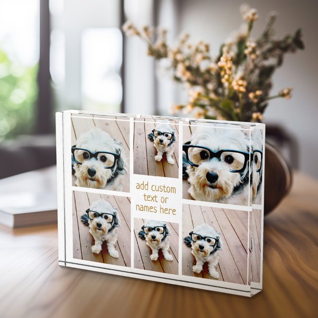 6 Bild Collage Minimalistisch - Gold und White Gri Fotoblock (Add 6 photos to this personal photo block. )