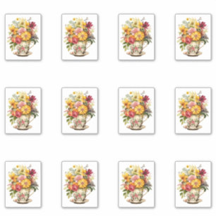 6 Blumenstrauß Aufkleber