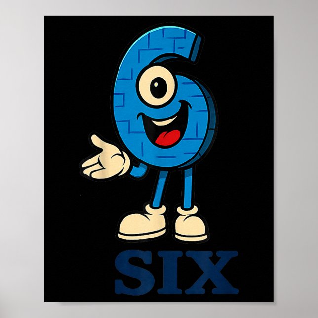 6 Brainrot 67 Sechs Sieben 6 7 Meme Kundengebunden Poster (Vorne)