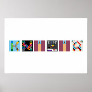6 Buchstaben Name Board Game Alphabet Poster