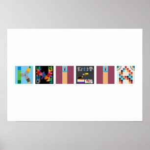 6 Buchstaben Name Board Game Alphabet Poster