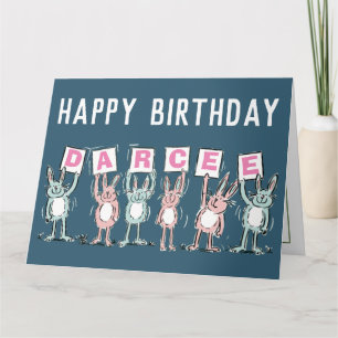 6 Buchstaben Name Happy Birthday Rabbits Karte