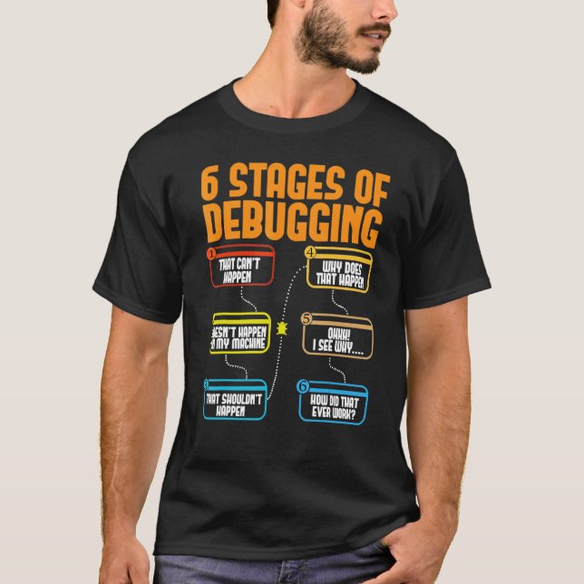6 Bühnen des Debuggens der Vollstapelsoftware De T-Shirt (Vorderseite)