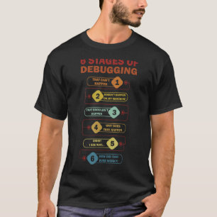 6 Bühnen des Debuggens der Vollstapelsoftware De T-Shirt