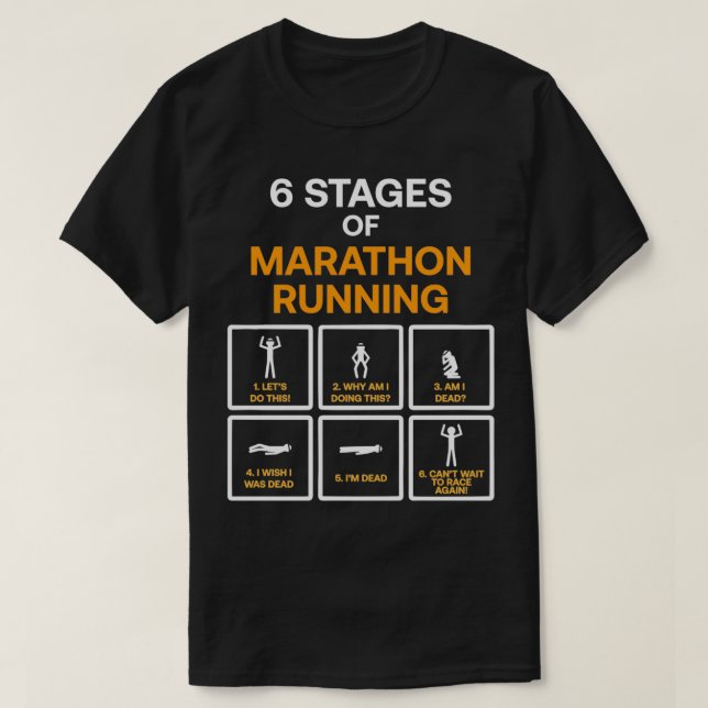6 Bühnen Marathonlauf 1 T-Shirt (Design vorne)