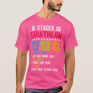 6 Bühnen Triathlon-Athleten laufen Bikeschule T-Shirt