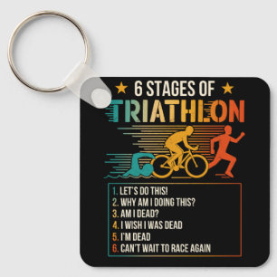 6 Bühnen Triathlon-Athleten Triathleten laufen Schlüsselanhänger