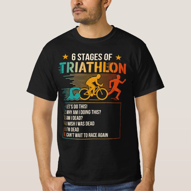 6 Bühnen Triathlon-Athleten Triathleten laufen T-Shirt (Vorderseite)