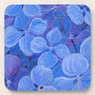 6 Cork Back Untersetzer - Blue Hydrangea