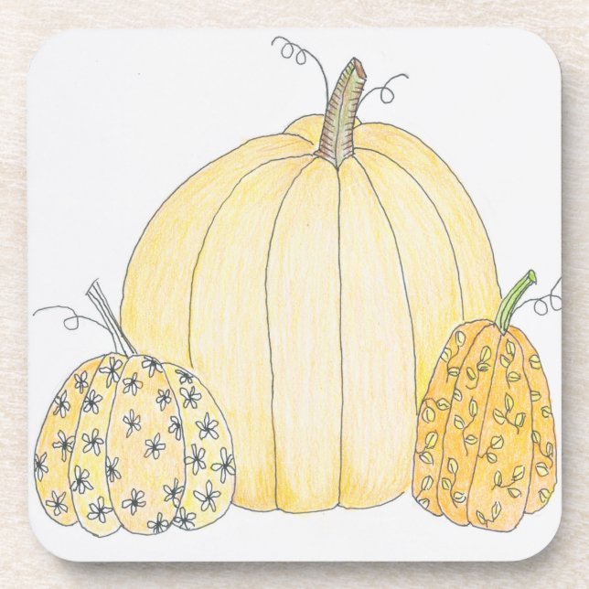 6 Cork Back Untersetzer Pumpkin Trio (Vorderseite)