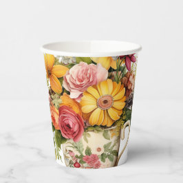 6 Cups Blume Pappbecher