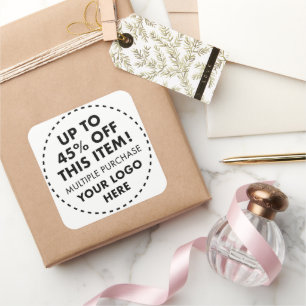 6 Custom Square Stickers 45% OFF Bulk Buy Discount