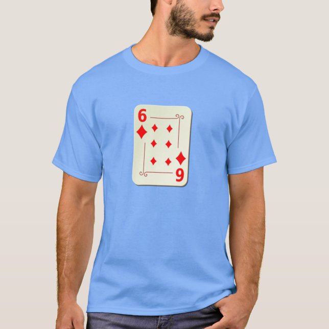 6 der Diamant-Spielkarte T-Shirt (Vorderseite)