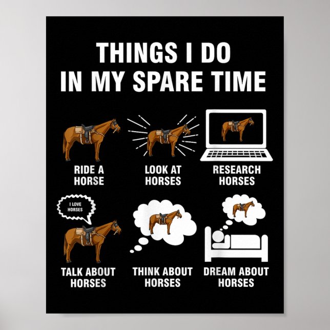 6 Dinge, die ich in meiner Freizeit tue - Reiten  Poster (Vorne)