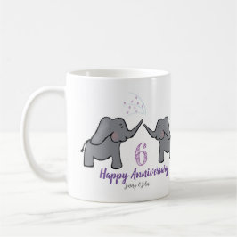 6. eiserner Hochzeitstag niedlicher Elefant Kaffeetasse