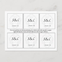 6 Elegante Gastgeschenk Hochzeit-Tags in Weiß/Silb