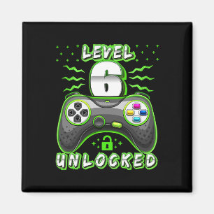 6 Entsperrtes Videospiel 6. Geburtstag Gamer Boys  Magnet