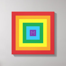6 Farb-Regenbogenpyramide Anpassbare Monogramm Leinwanddruck