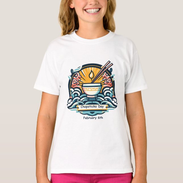 6. Februar - Chopsticks Day T-Shirt (Vorderseite)