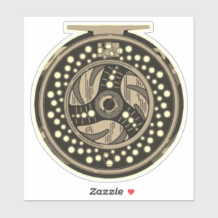 6" Fischfang Fischerin Aufkleber