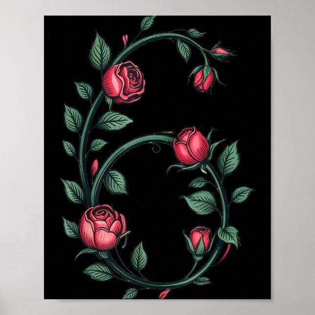 6 Floral 67 Rose Valentines Day Funny Love Matchin Poster (Vorne)