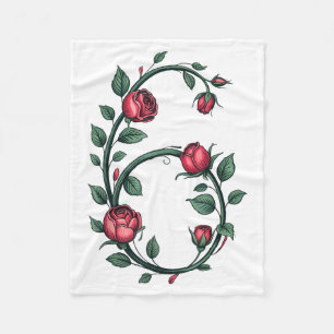 6 Floral 67 Rose Valentinstag Lustig Liebe Passend Fleecedecke