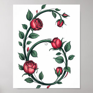 6 Floral 67 Rose Valentinstag Lustige Liebe Passen Poster