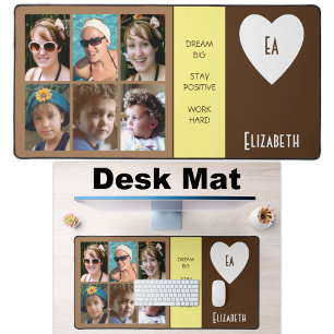 6 Foto-Anführungszeichen fügen die Namensinitialen Schreibtischunterlage