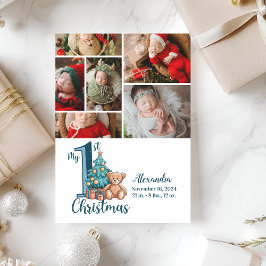 6 Foto Blue Teddy Baby 1. Weihnachten