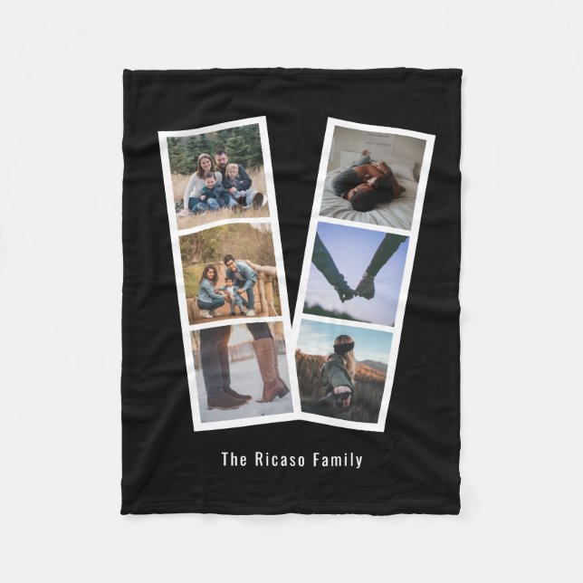 6 Foto Booth Style Personalisiert Fleecedecke (Vorderseite)