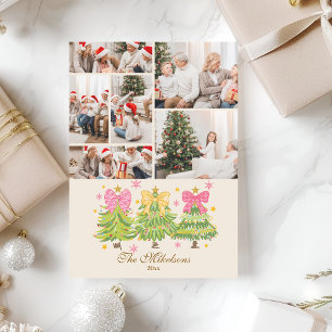 6 Foto Bright Ribbon Tree Holiday Family Feiertagskarte