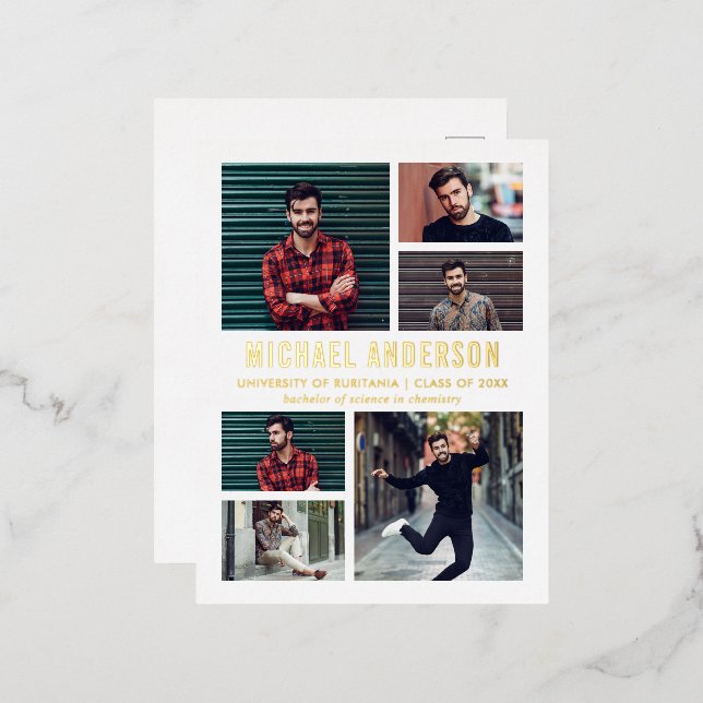 6 Foto Chalkboard Abschluss Ankündigung (Vorderseite/Rückseite)