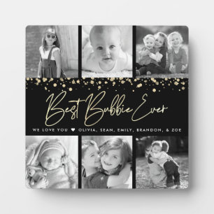 6 Foto Collage Bestes Bubbie je Black Gold Script Fotoplatte