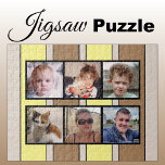 6 Foto Collage Braungelbe Streifen Puzzle<br><div class="desc">Gemeinsam Erinnerungen mit unserem maßgeschneiderten 6-Foto-Puzzle! Dieses Puzzle lasse Ihnen, sechs Ihrer liebsten Fotos auf unterhaltsame, interaktive Weise zu präsentieren. Die lichtdurchflutete, glänzende Oberfläche aus hochwertigen Materialien bringt Ihre Bilder zum Leben und sorgt für eine lange Lebensdauer. Ideal für jeden Anlass, von Geburtstag bis Feiertag, kombiniert dieses Puzzle Kreativität mit...</div>