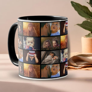 6 Foto-Collage Familienfoto-Muster Tasse