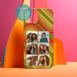 6 Foto Collage Funky Line Art - Sonnenuntergang iPhone 15 Hülle<br><div class="desc">Stilvolle, trendige und farbenfrohe Linien in den Farben Rot, Gold und Orange sind in diesem Design enthalten - ein modernes und einfaches Aussehen. Eine Collage von 6 Fotos in einem rechteckigen Gitter, um viele Bilder aus dem vergangenen Jahr zu markieren. Für optimale Ergebnisse schneiden Sie Fotos vor dem Hochladen in...</div>