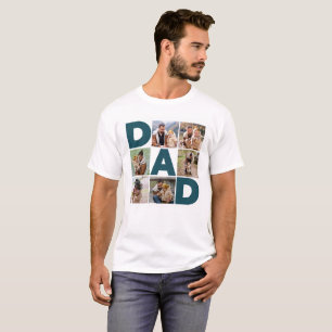 6 Foto Collage Happy Vatertag Vater T-Shirt