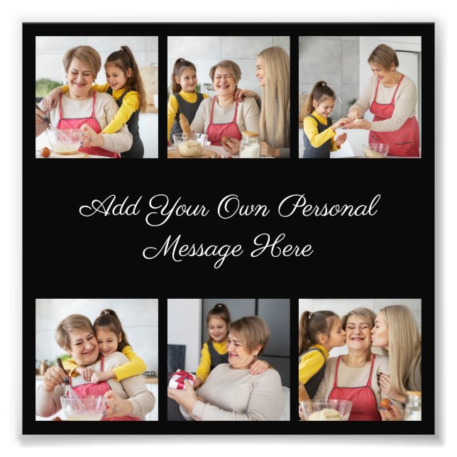 6 Foto Collage Hinzufügen eines Grußwortes Foto Er (Vorne)