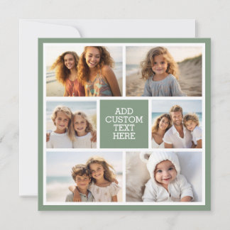 6 Foto-Collage horizontale und quadratische Fotos  Mitteilungskarte