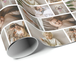 6 Foto-Collage Maßgeschneidert Personalisiert Geschenkpapier