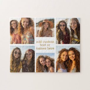 6 Foto-Collage Minimalist - Gold und Weiß Puzzle