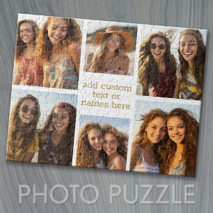 6 Foto-Collage Minimalist - Gold und Weiß Puzzle