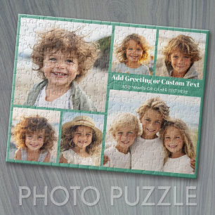 6-Foto-Collage mit Text -- modern, minimalistische Puzzle