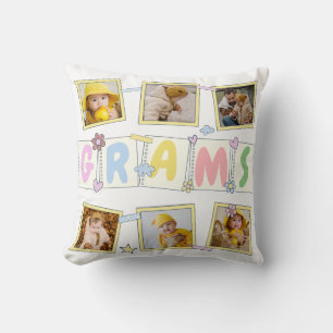 6 Foto Collage Niedlich Baby Pink Blue Granny Kissen