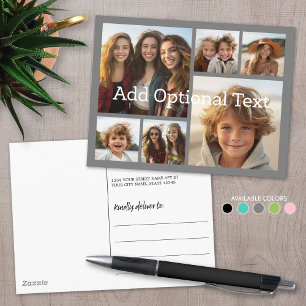 6 Foto-Collage Optional Text -- CAN Bearbeiten Gra Postkarte