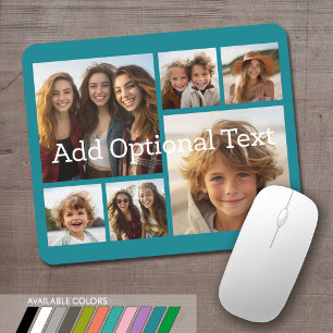 6 Foto-Collage Optional Text -- Farbe bearbeiten Mousepad