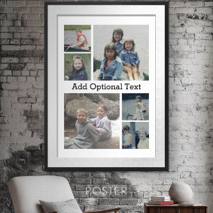 6 Foto-Collage Optionaler Text -- Farbe editierbar Poster