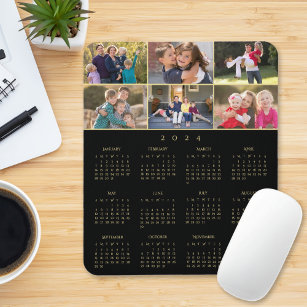 6 Foto Collage Personalisiert Family 2024 Kalender Mousepad