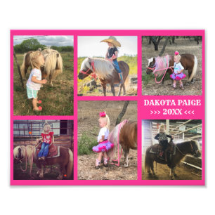 6 Foto Collage Poster Print - Familienkids & Pets