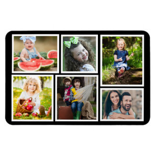 6 Foto-Collage Schwarz - Erstelle Dein Eigenes Küh Magnet